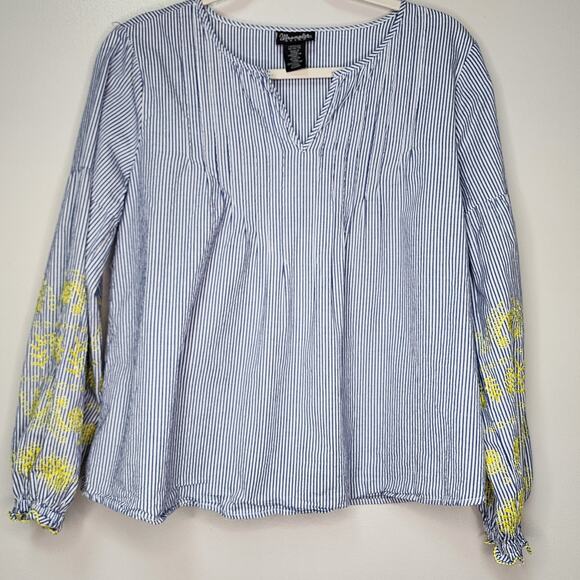Wrangler Retro Top  Cotton Embroidered Sleeves Size Medium - Picture 1 of 7